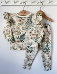 Zestaw dresowy getry + bluzka - Kwiat paproci