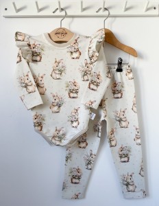 Zestaw dresowy getry + body - Blossom bunny