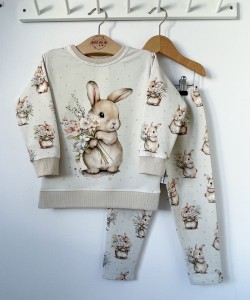 Zestaw bluza z panelem + getry - Blossom bunny