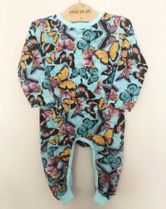 Rampers z cienkiej dzianiny jersey - butterflies