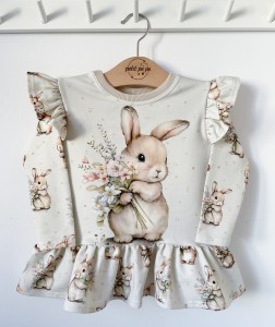 Bluzeczka z baskinką i panelem - Blossom bunny