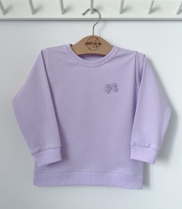 Bluza dresowa z kokardką (rozcięcia)- lila