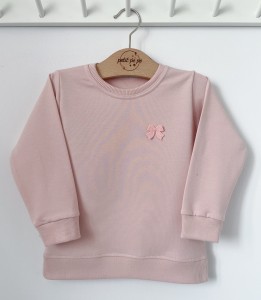 Bluza dresowa z kokardką (rozcięcia) - Róż