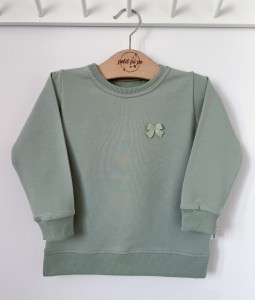 Bluza dresowa z kokardką (rozcięcia) - Szałwia