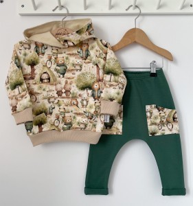 Zestaw dresowy spodnie + bluza - Leśne miśki