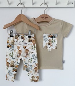 Zestaw getry + koszulka z kieszonką - Słodkie zwierzątka