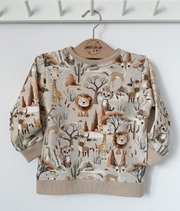 Bluza dresowa z kieszeniami- Beige safari