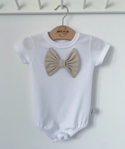 Body z cienkiej dzianiny jersey z kokardą - White 2