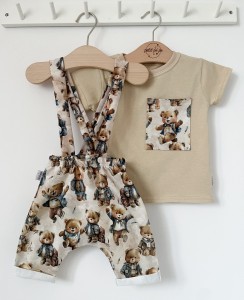 Zestaw spodenki z szelkami + koszulka  - Teddy bear