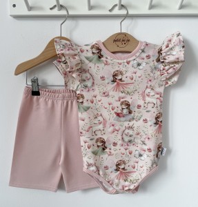 Zestaw spodnie + body- Bajkowy ogród