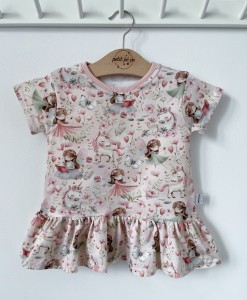 Bluzeczka z baskinką jersey lux  - Bajkowy ogród