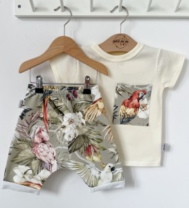 Zestaw spodnie + koszulka - Beautiful parrots