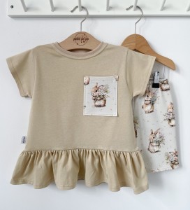 Zestaw bluzeczka z baskinką  + spodenki - Blossom bunny