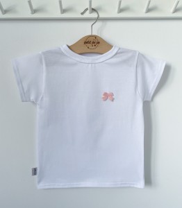 Koszulka jersey z kokardką- Biała