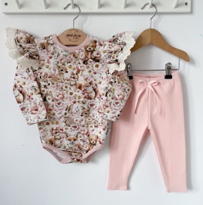 Zestaw dresowy getry + body - Bajeczny ogród