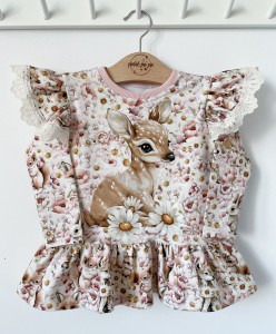 Bluzeczka z baskinką i panelem - Bajeczny ogród