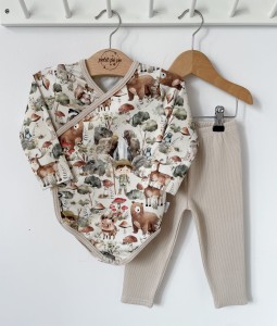 Zestaw dziecięcy - spodenki + body kopertowe Jesienny gaj