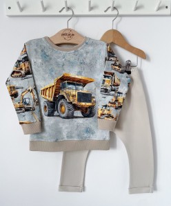 Zestaw dresowy spodnie + bluza z panelem - Plac budowy