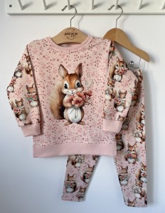 Zestaw bluza z panelem + getry - Wiewióreczka