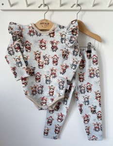 Zestaw dresowy getry + body - Myszki