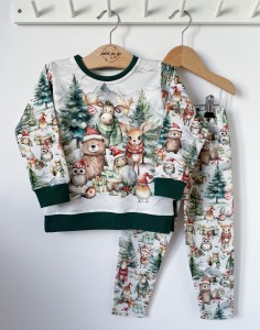 Zestaw bluza z panelem + getry - Happy Xmas