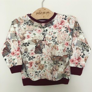Bluza dresowa - kwiaty i lamparty