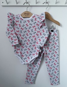 Zestaw dresowy getry + body - Kokardki