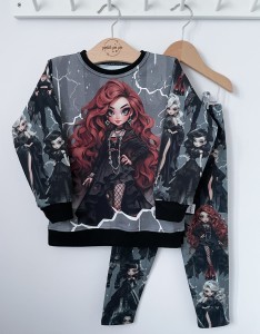 Zestaw bluza z panelem + getry - Czarodziejki