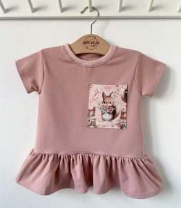 Bluzeczka z baskinką z kieszonką- Wiewióreczka