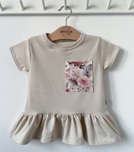 Bluzeczka z baskinką z kieszonką- Sweet Rose