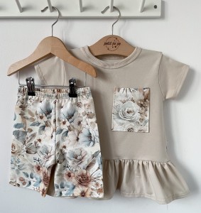 Zestaw bluzeczka z baskinką (kieszeń) + getry - Rosalie