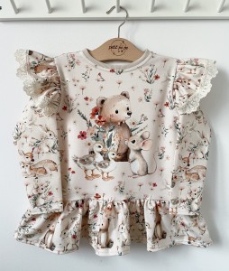 Bluzeczka z baskinką i panelem - Słodka gromadka