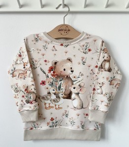 Bluza dresowa z panelem i rozcięciami - Słodka gromadka