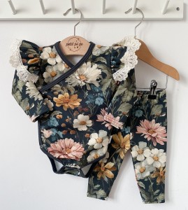 Zestaw spodenki + body kopertowe Flora