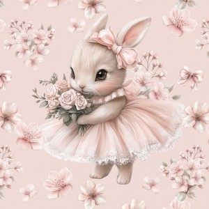 Bluzeczka z baskinką i panelem - Ballerina bunny
