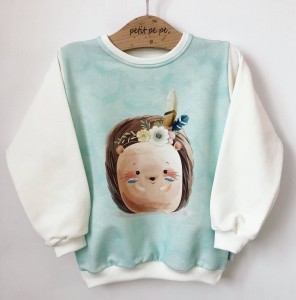 Bluza dresowa z panelem - słodki jeżyk