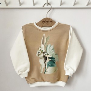 Bluza dresowa z panelem - bunny and fairy