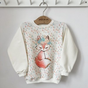 Bluza dresowa z panelem - cute foxy